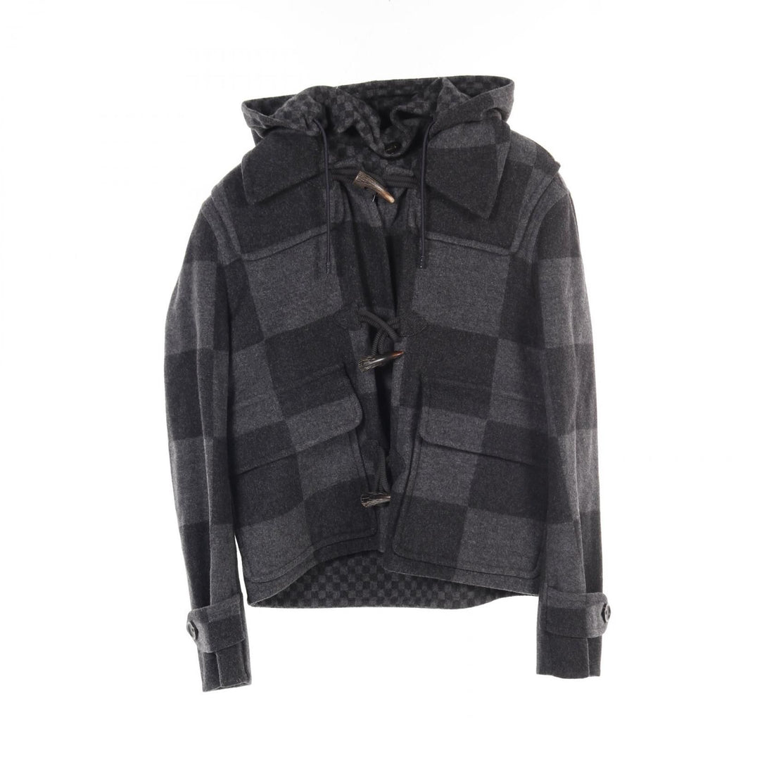 Louis Vuitton _ Nigo Giant Damier Gres Gray Duffel Coat Rm 202m Xep Hjc 03w