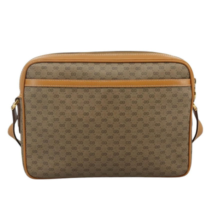 Gucci Micro Gg Supreme Shoulder Bag Pvc Beige Auth