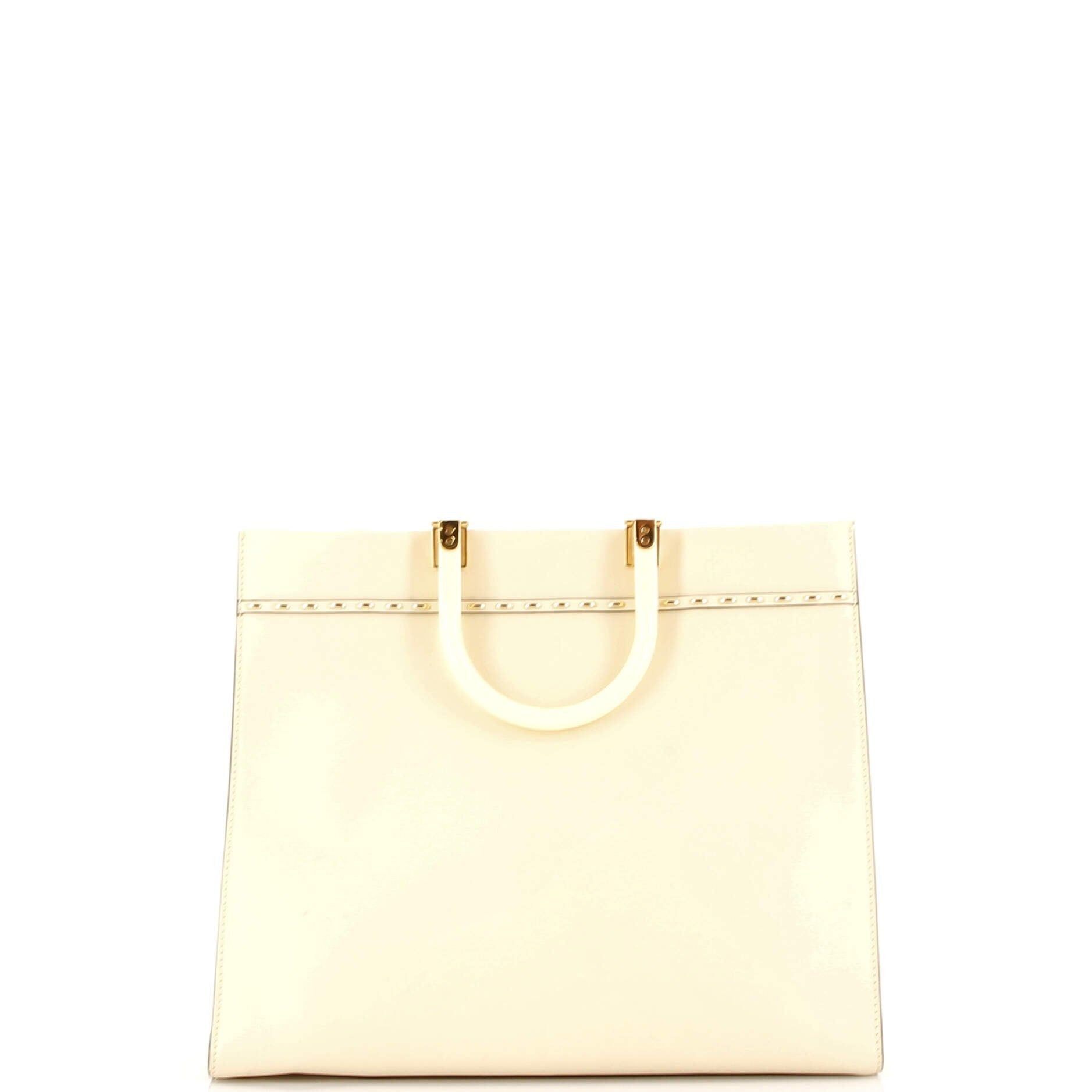Fendi Sunshine Shopper Tote Studded Leather Medium