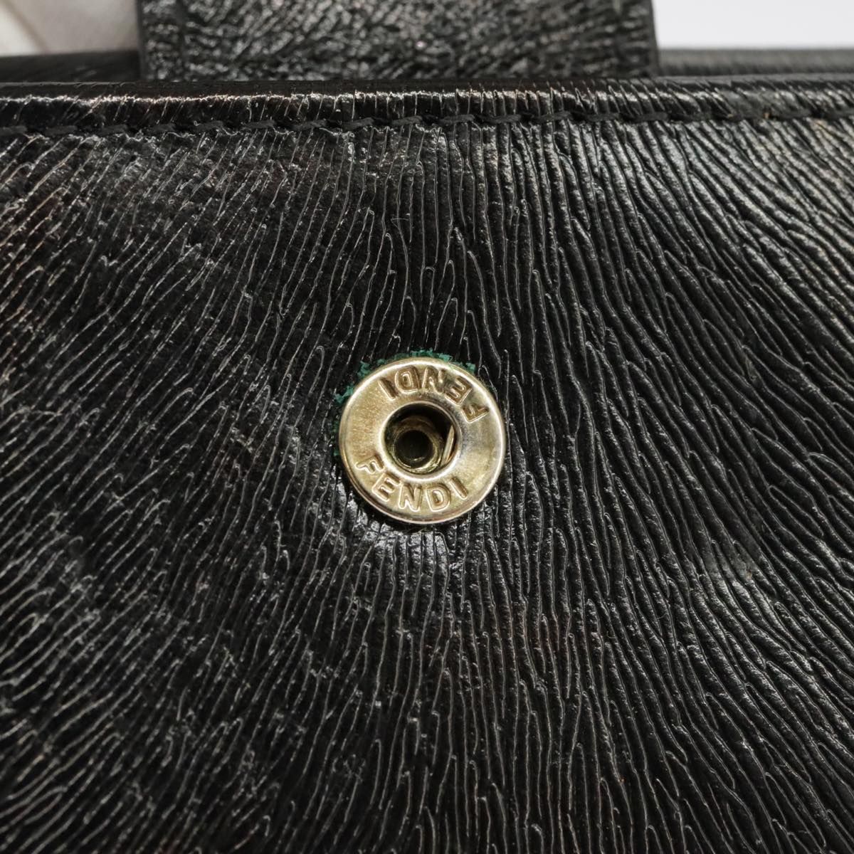 Fendi Wallet Leather Black Auth