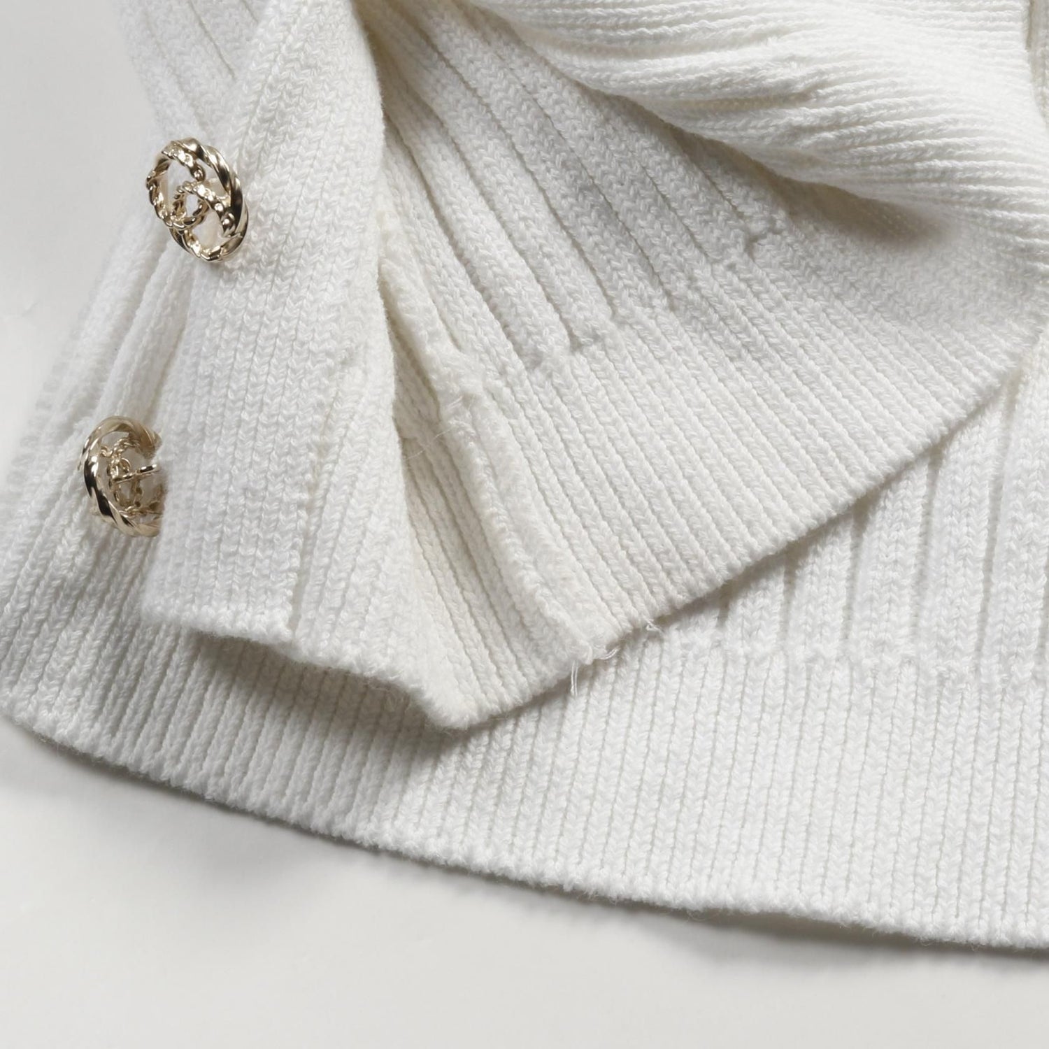 Chanel White Coco Mark Button Cardigan Cotton P 63091k 48814