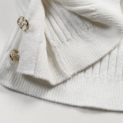 Chanel White Coco Mark Button Cardigan Cotton P 63091k 48814