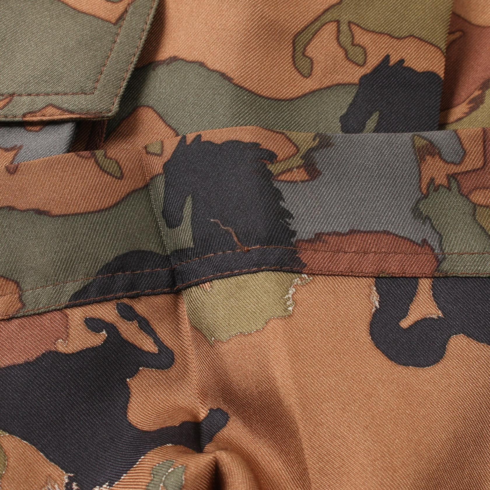 Hermes Skirt Brown Multicolor Silk 07-7300