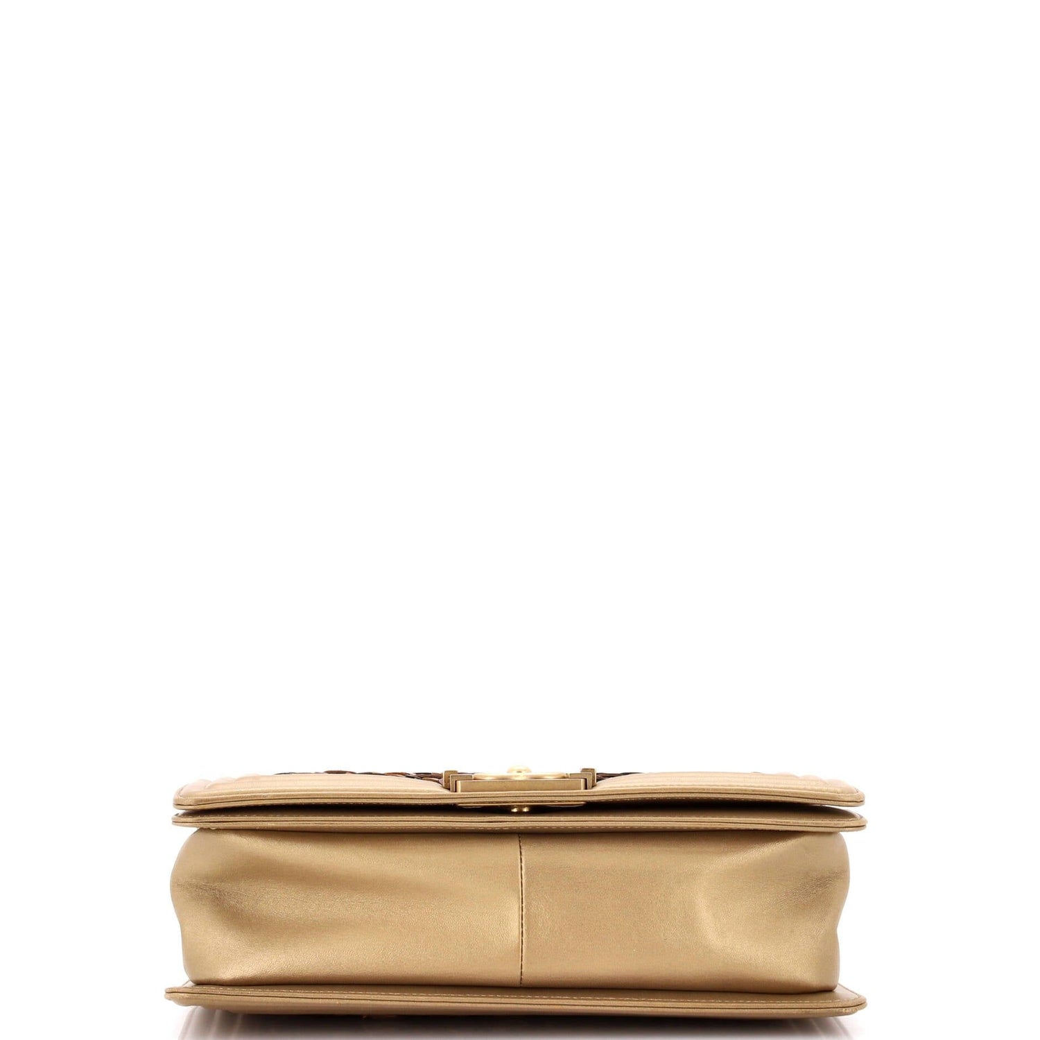 Chanel Boy Flap Bag Braided Metallic Lambskin Old Medium