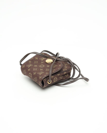Louis Vuitton Ebene Monogram Mini Lin Canvas Pochette