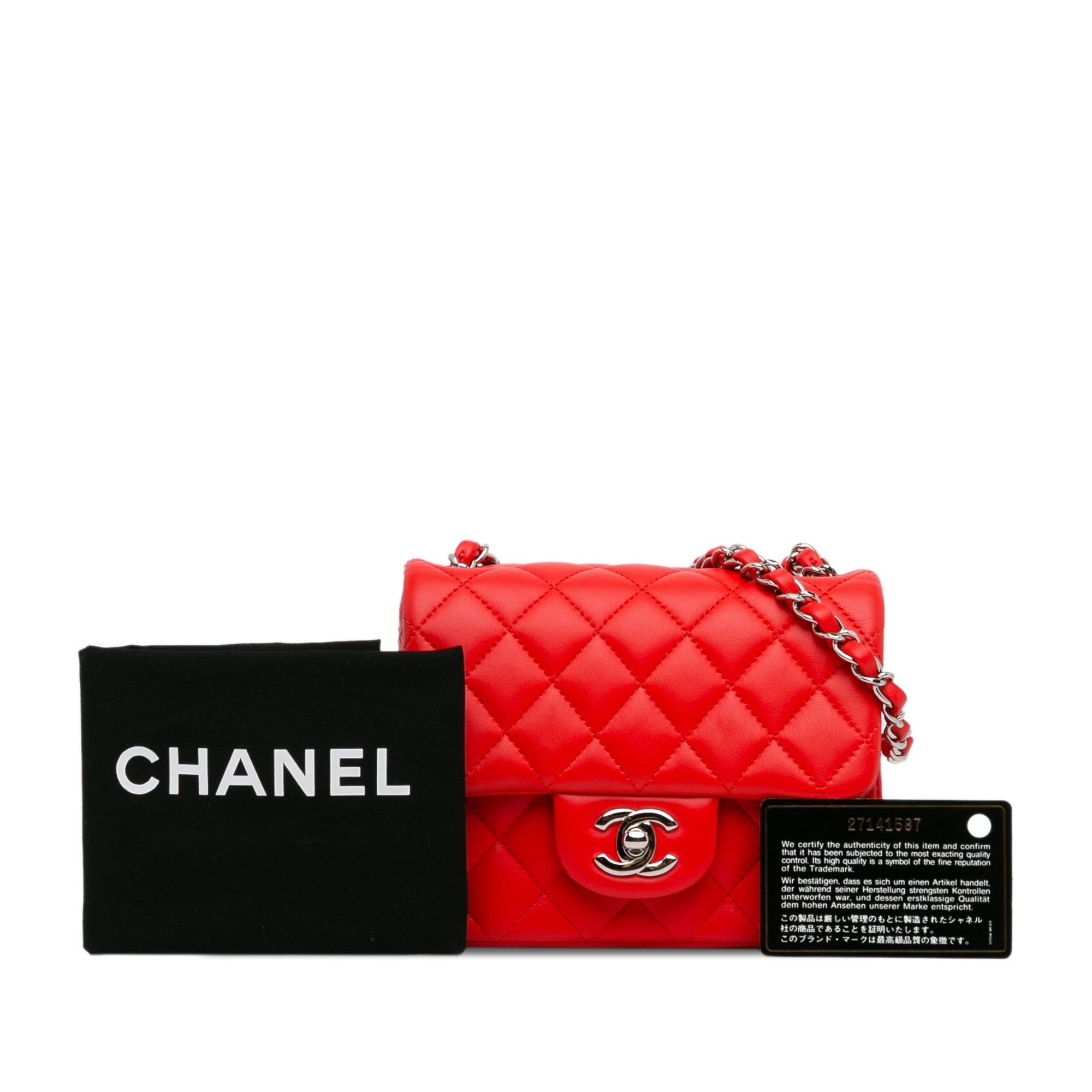 Chanel Mini Square Classic Lambskin Single Flap Red