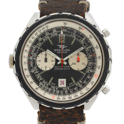 Vintage Breitling Navitimer Chrono-matic Black And White Dial Mens Watch 1806