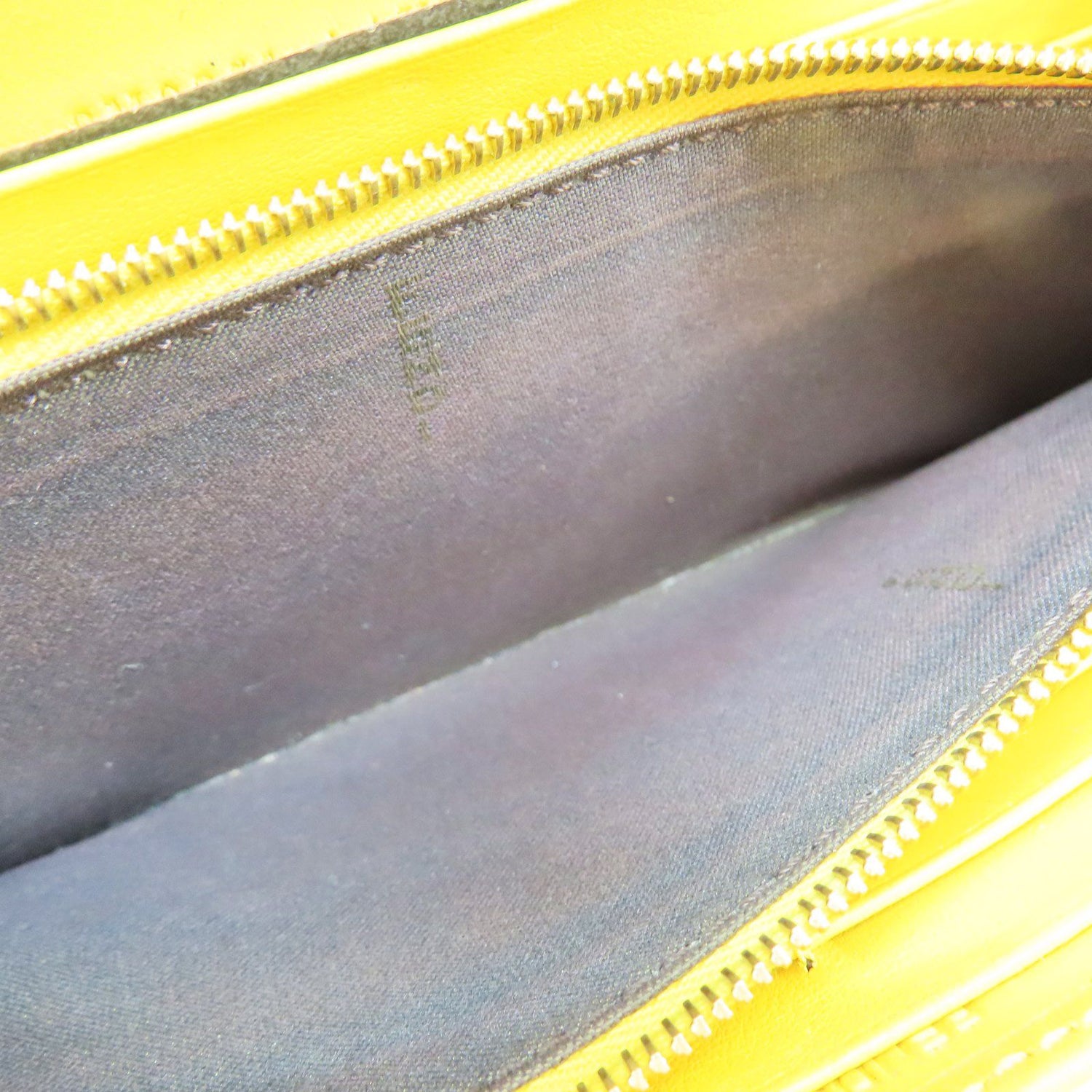 Fendi Logo Long Wallet Calfskin Yellow