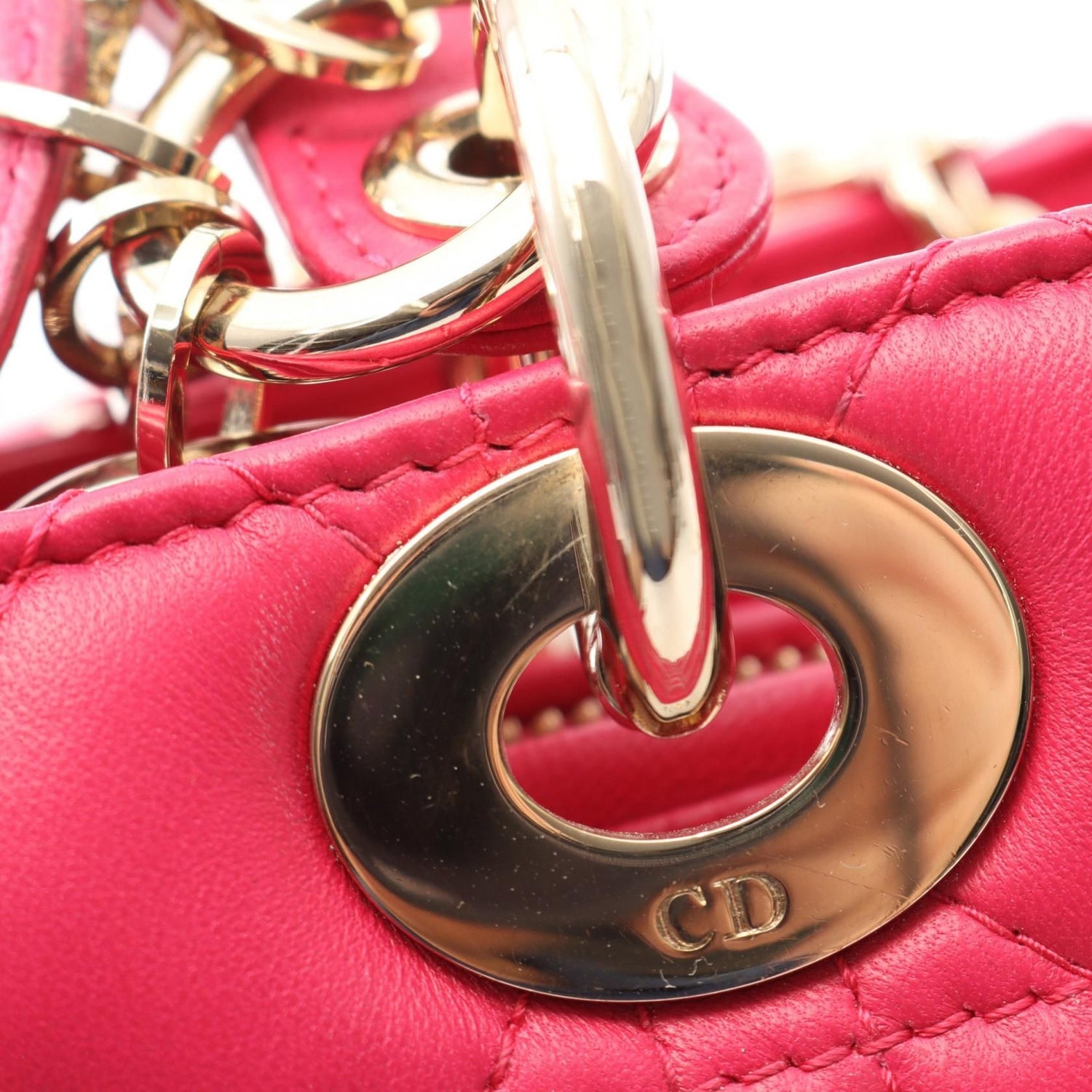 Dior Lady Dior Christian Dior Handbag Pink Leather M 0550ocax