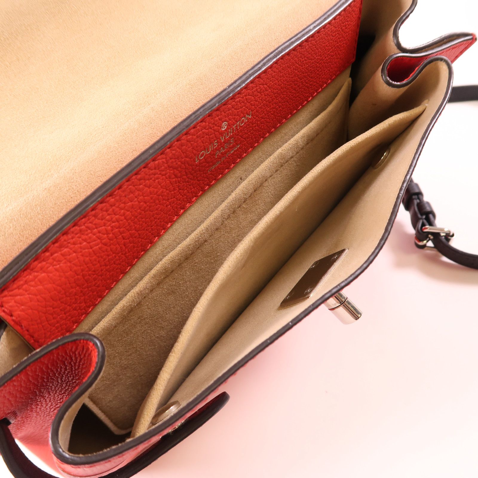 Louis Vuitton Cowhide Leather Lockme Ever Bb Hand-turn Shoulder Bag White Red Black/red/white 2way Shoulder Bag M 53950
