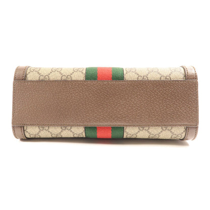 Gucci Layered Canvas Ophidia Small Tote Hand-turned Shoulder And Back Bag 2way Shoulder Bag Brown Pvc Coated Canv