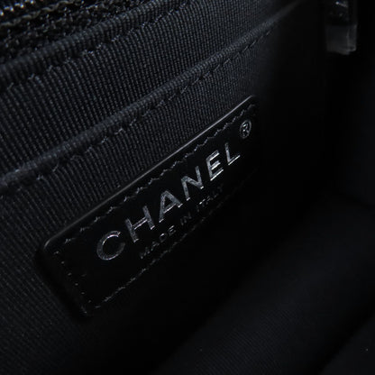 Chanel Black Cowhide Leather Mini Flat Chain Shoulder Bag Hand-handed Shoulder Bag 2way Shoulder Bag Calfskin (cow