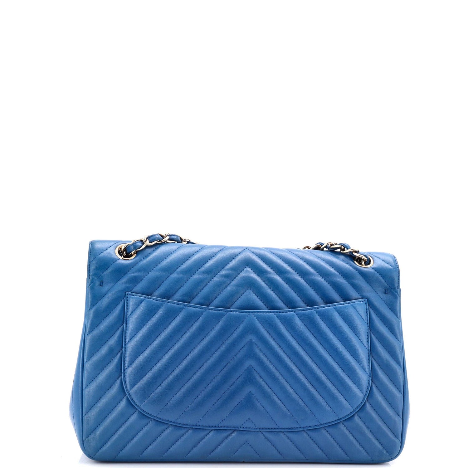 Chanel Classic Double Flap Bag Chevron Lambskin Jumbo