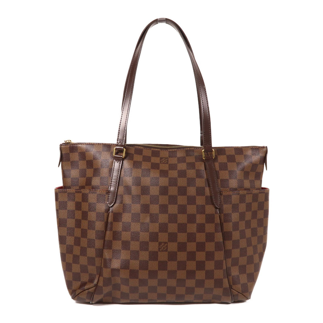 Louis Vuitton Damier Ebene Totally Mm Gold Shoulder Back Bag Palm Color Brown Shoulder Bag N 41281
