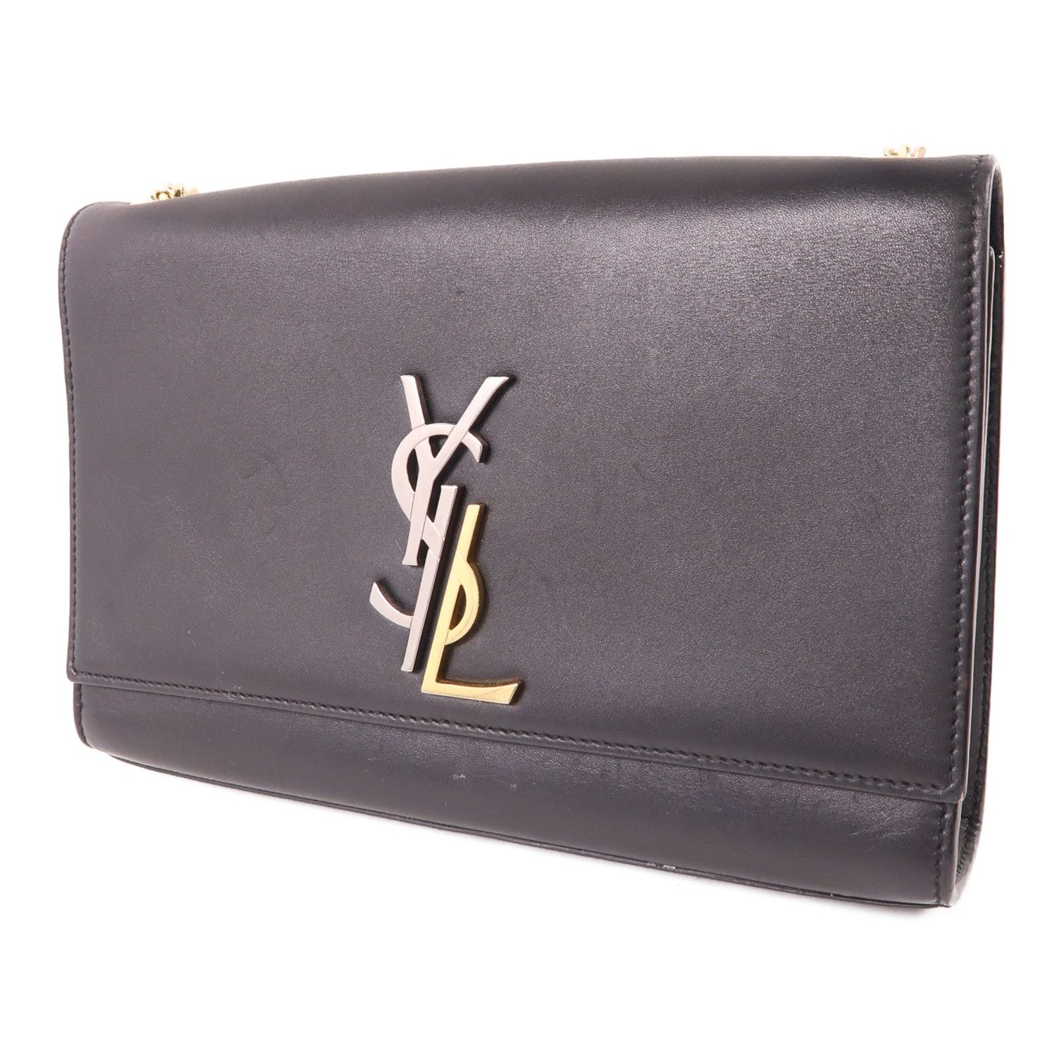 Saint Laurent Cowhide Leather Shoulder Bag Black Calfskin (cowhide) 470428