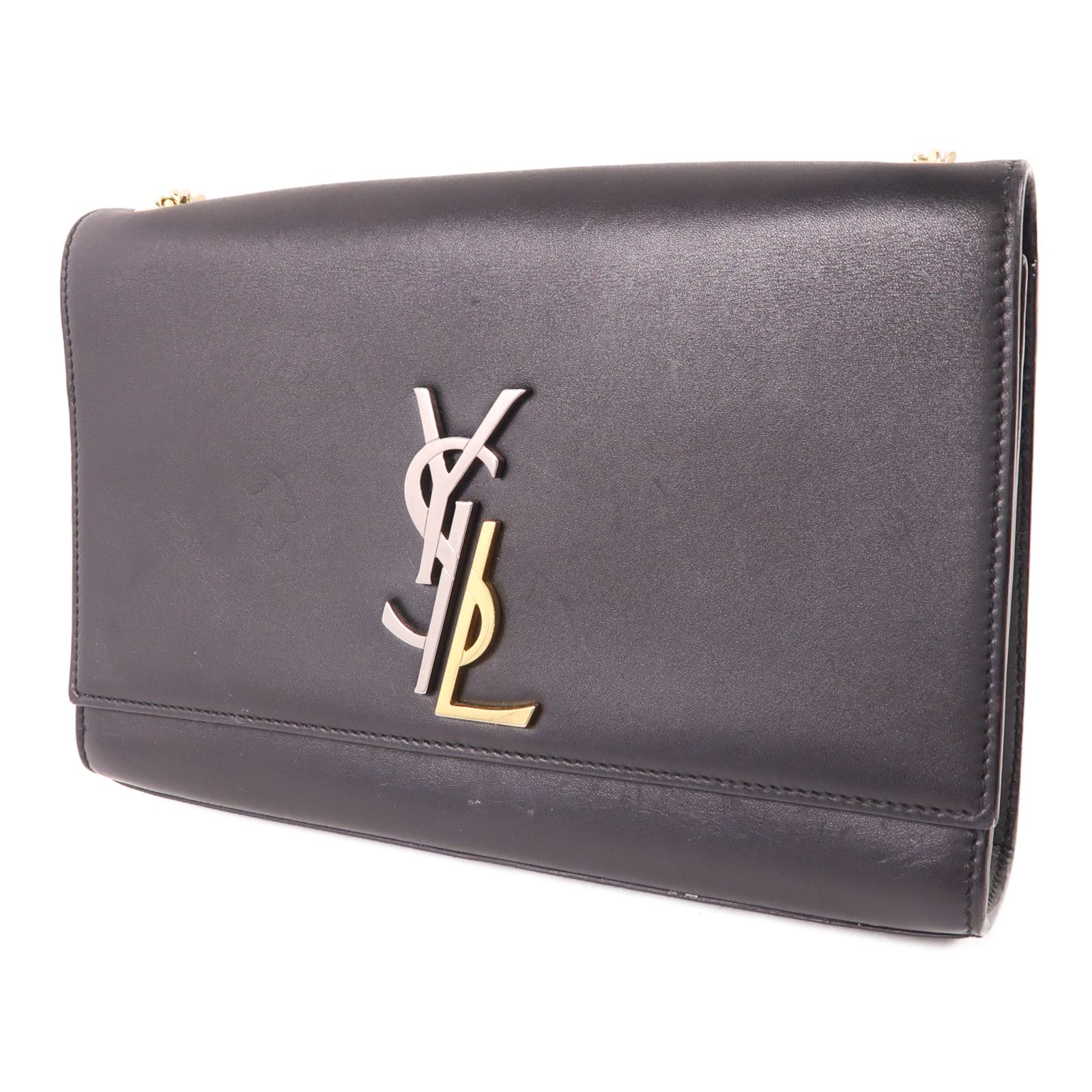 Saint Laurent Cowhide Leather Shoulder Bag Black Calfskin (cowhide) 470428