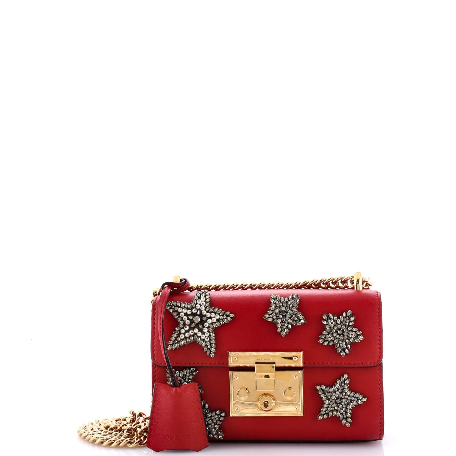 Gucci Padlock Shoulder Bag Embellished Leather Small