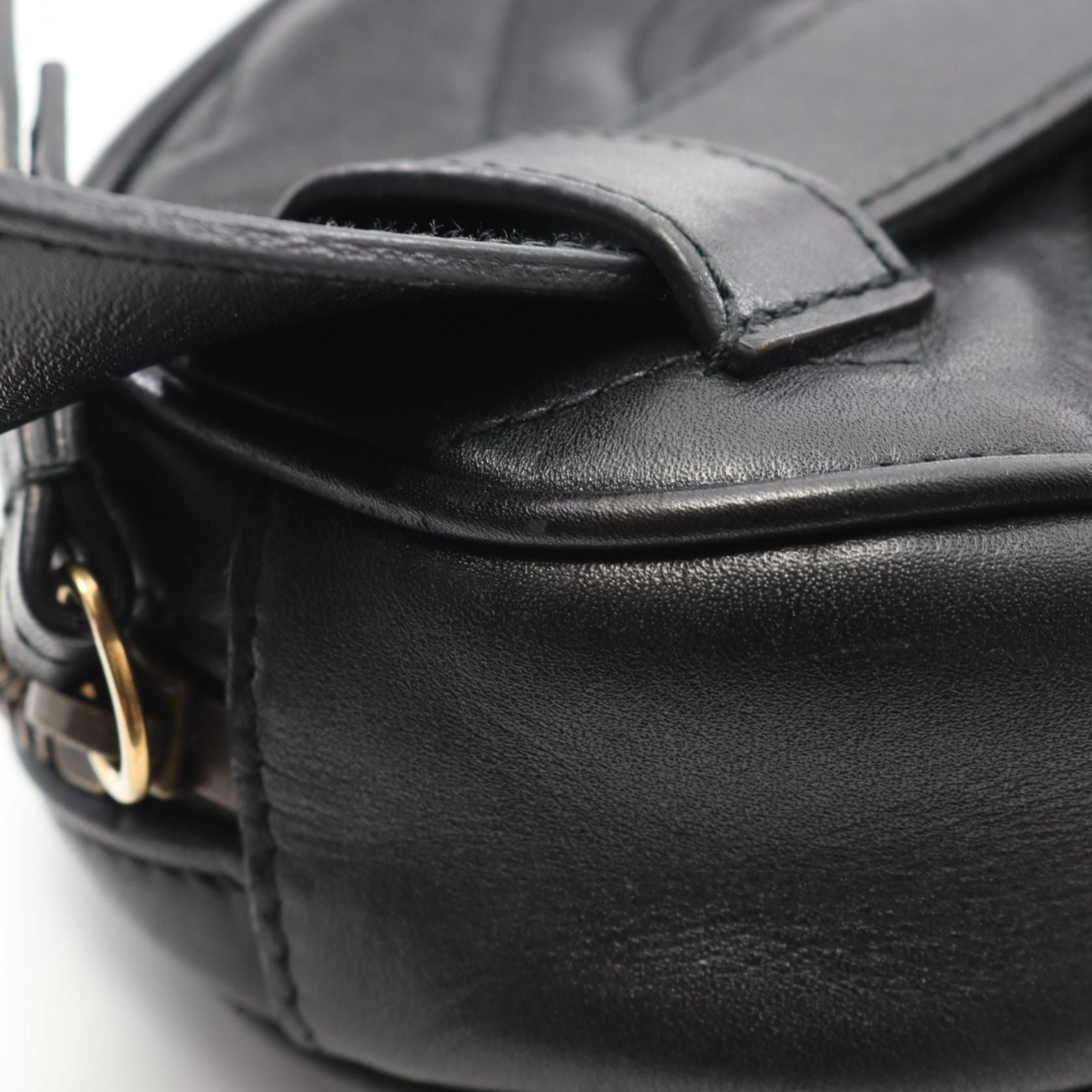 Gucci Gg Marmont Waist Bag Black Leather 476434