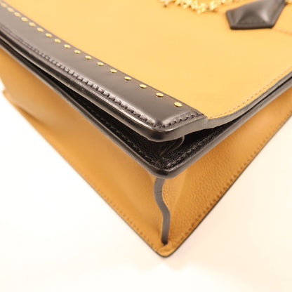 Louis Vuitton Cowhide Leather Studs Bicolor Hand-turn Shoulder Bag Beige Black Beige/black 2way Shoulder Bag M 51654