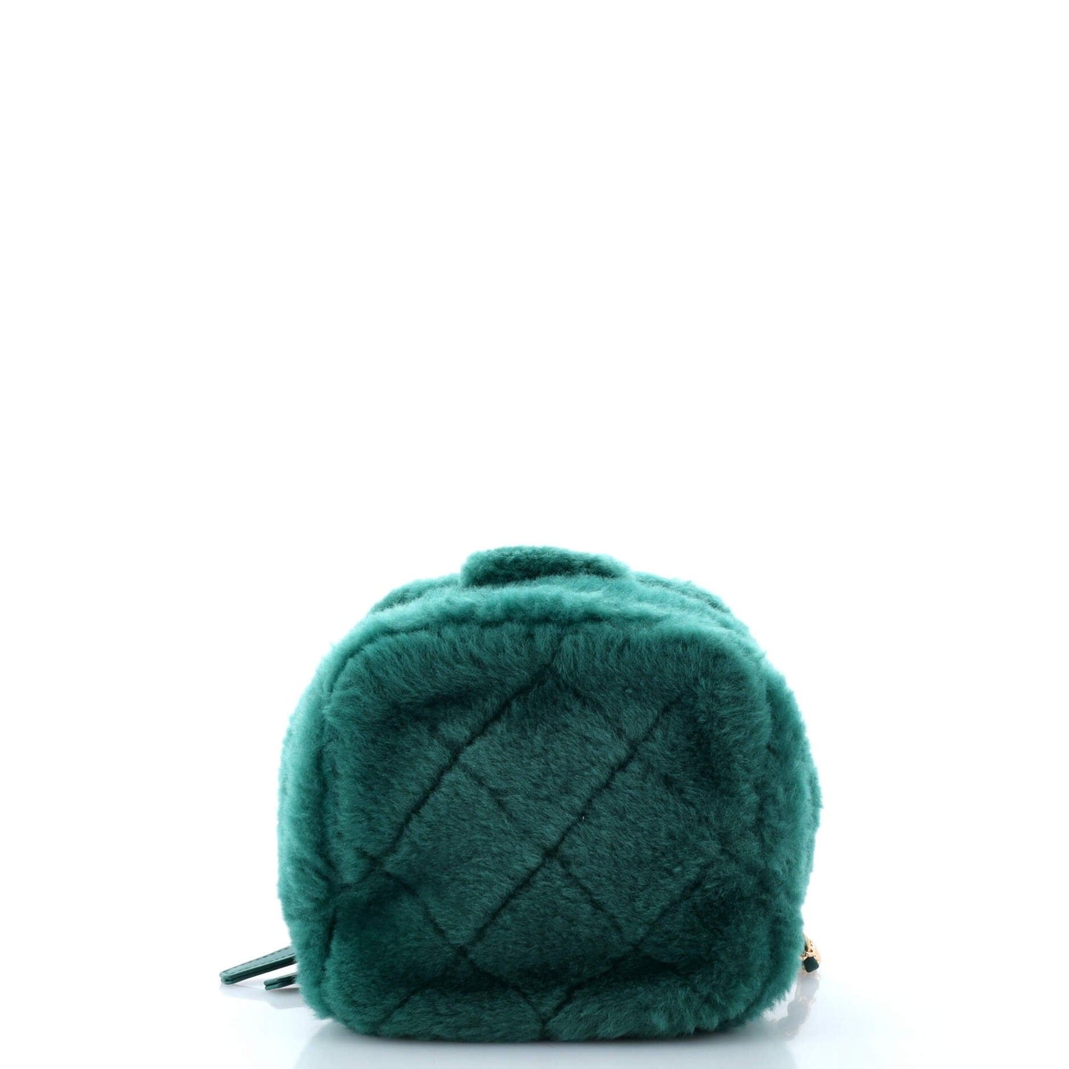 Chanel Coconing Top Handle Vanity Case With Chain Quilted Shearling Small