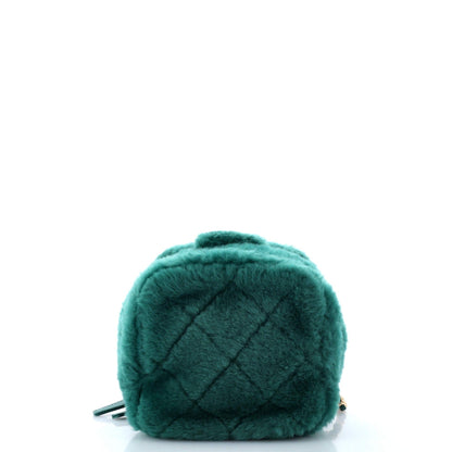 Chanel Coconing Top Handle Vanity Case With Chain Quilted Shearling Small