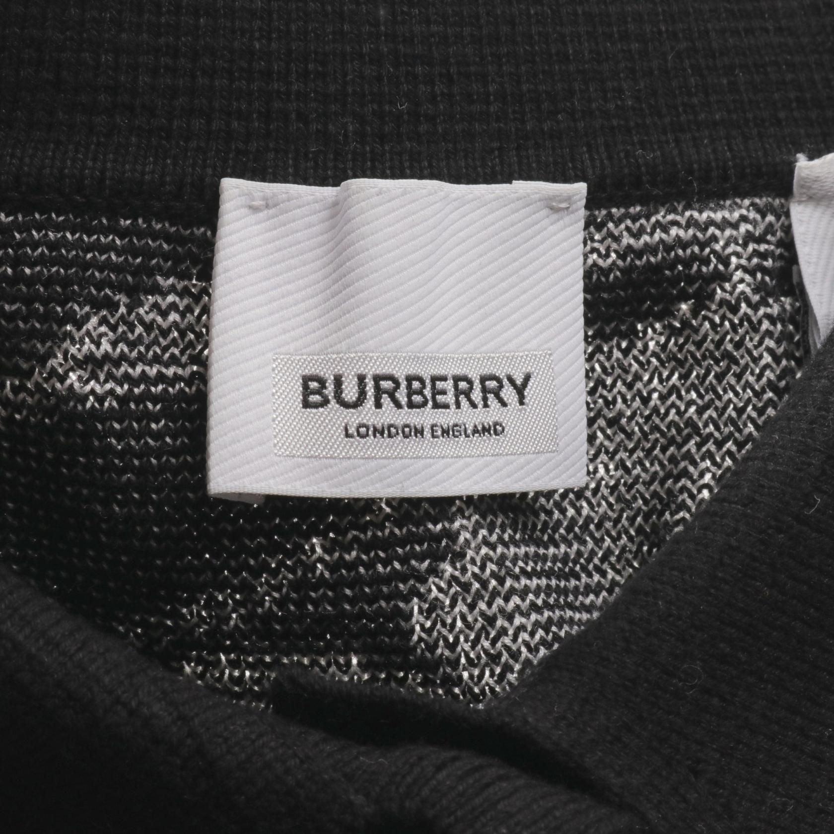 Burberry Ekd Knit Polo Shirt Black White Cotton 8070330
