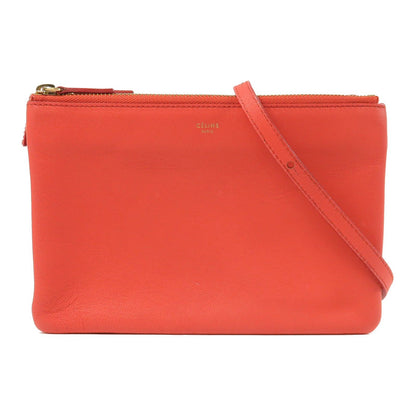 Celine Sheepskin Leather Trio Shoulder Bag Red Lambskin (sheep Leather)