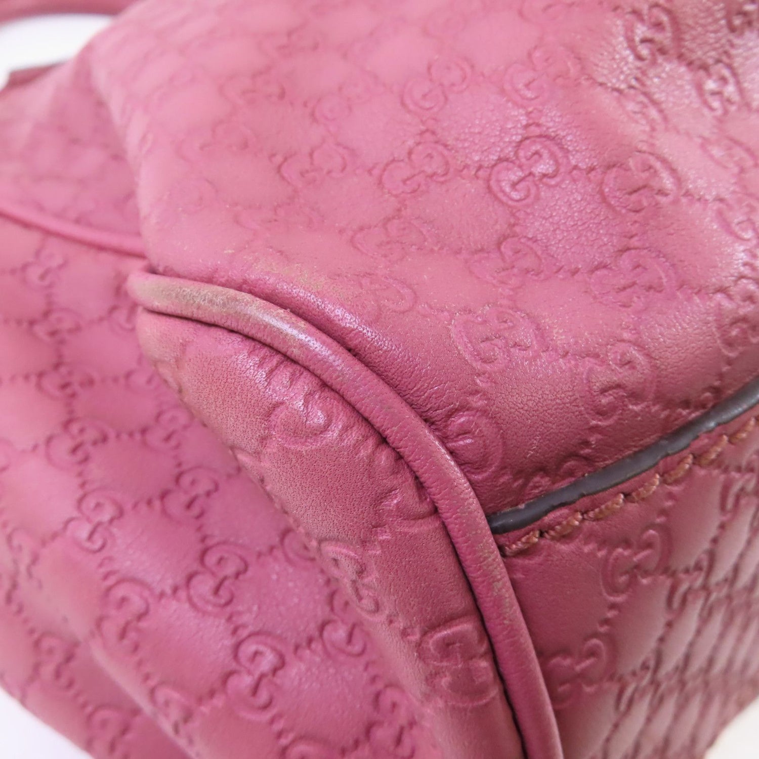 Gucci Cowhide Leather Sukey Tote Bag Golden Shoulder Back Bag Deep Powder Red Shoulder Bag Pink Calfskin (cowhide