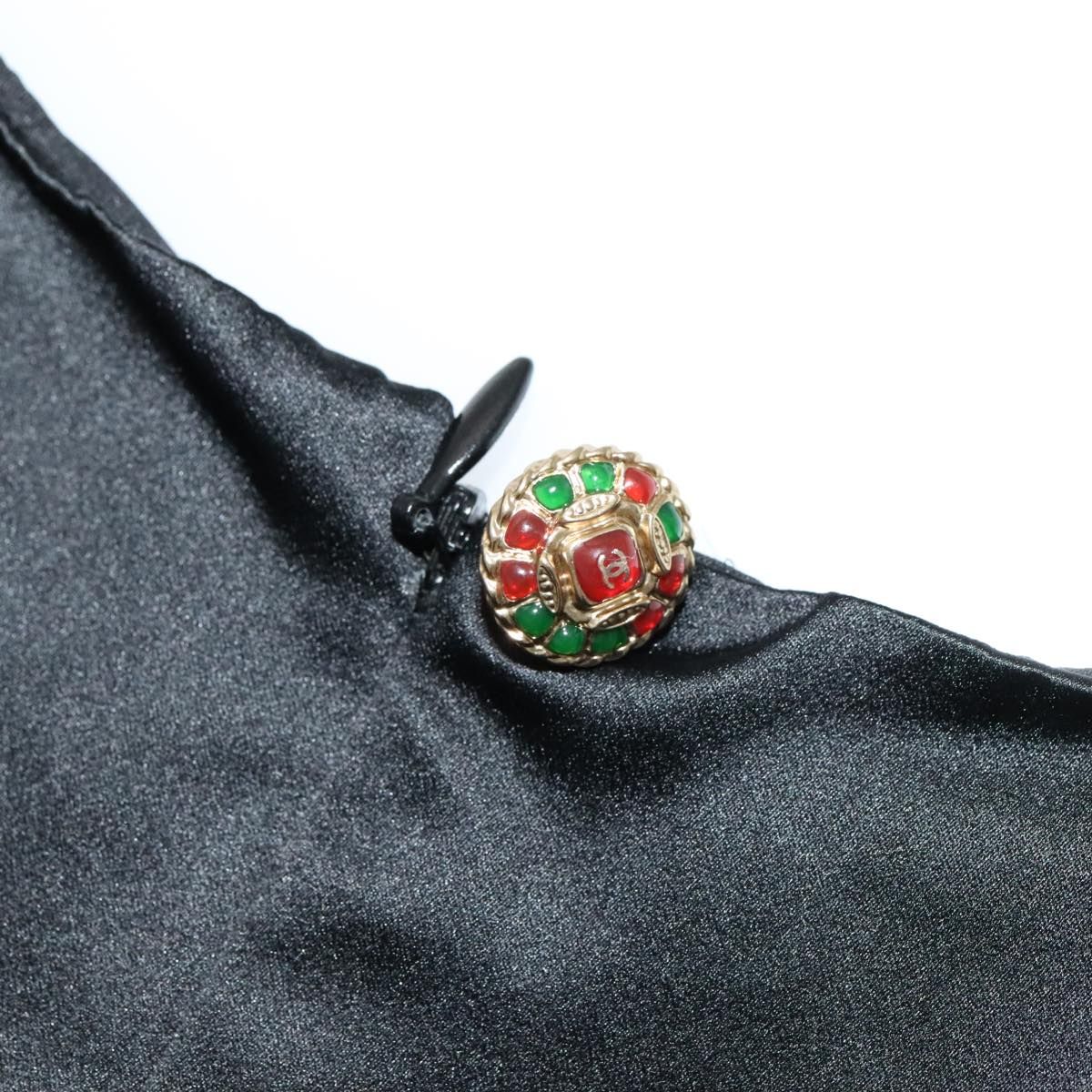 Chanel One Piece Silk Black Cc Auth