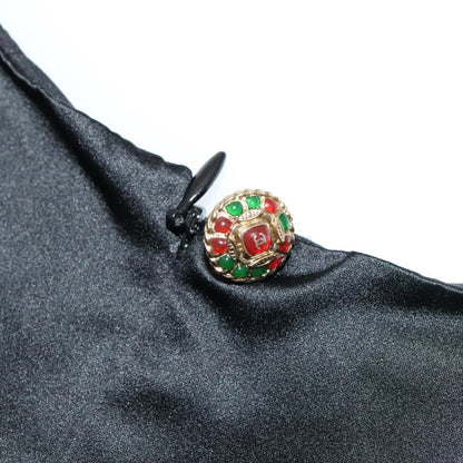 Chanel One Piece Silk Black Cc Auth