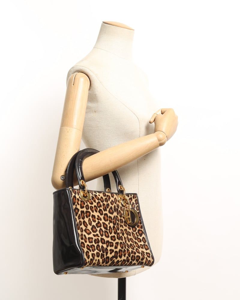Christian Dior Medium Leopard Lady Dior Bag