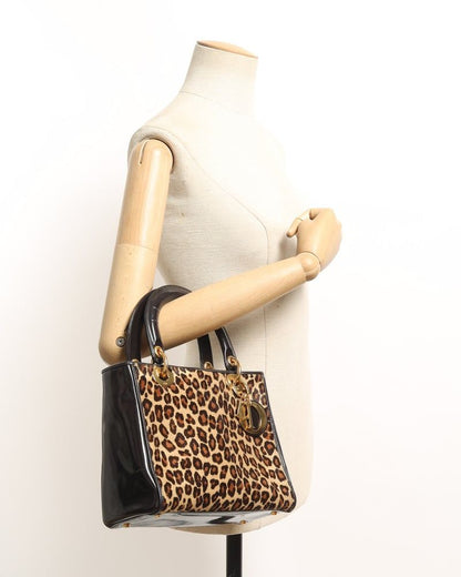 Christian Dior Medium Leopard Lady Dior Bag