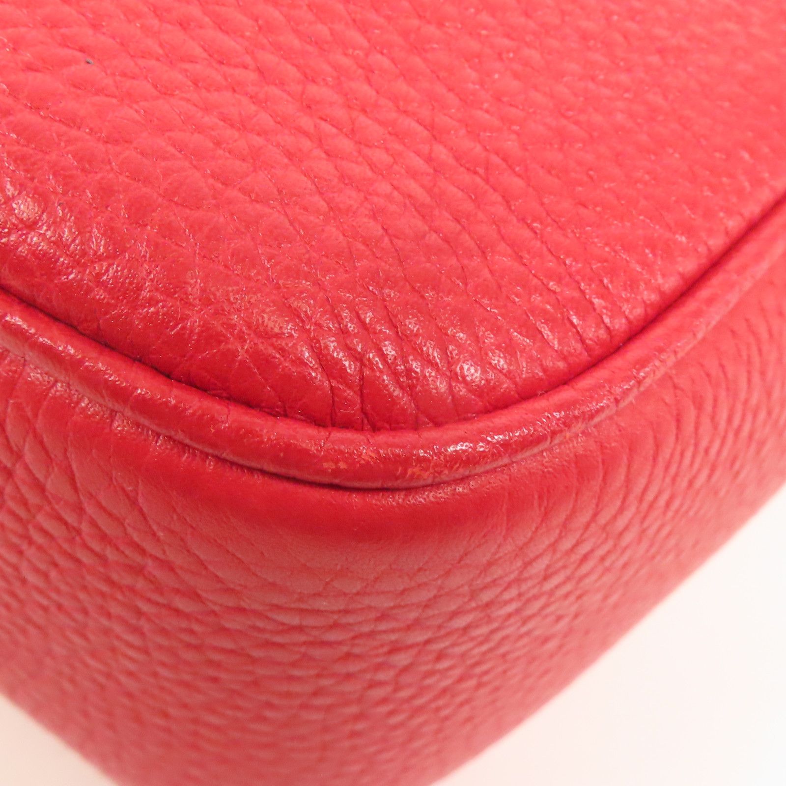 Gucci Leather Soho Disco Shoulder Bag Red Leather 308364