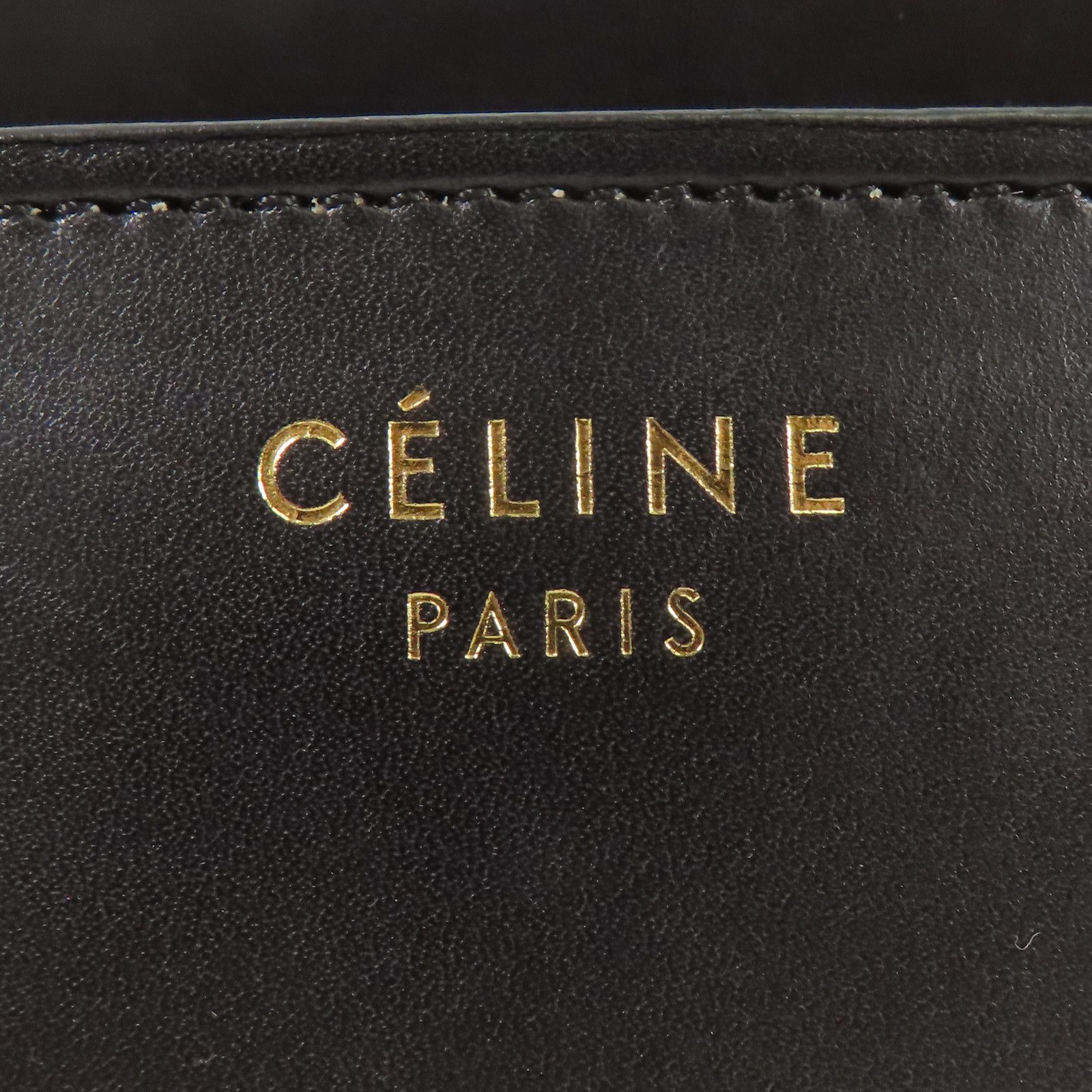 Celine Cowhide Leather Micro Luggage Kinsaku Handmade Bag Black Beige Black/brown/beige Calfskin (cowhide)