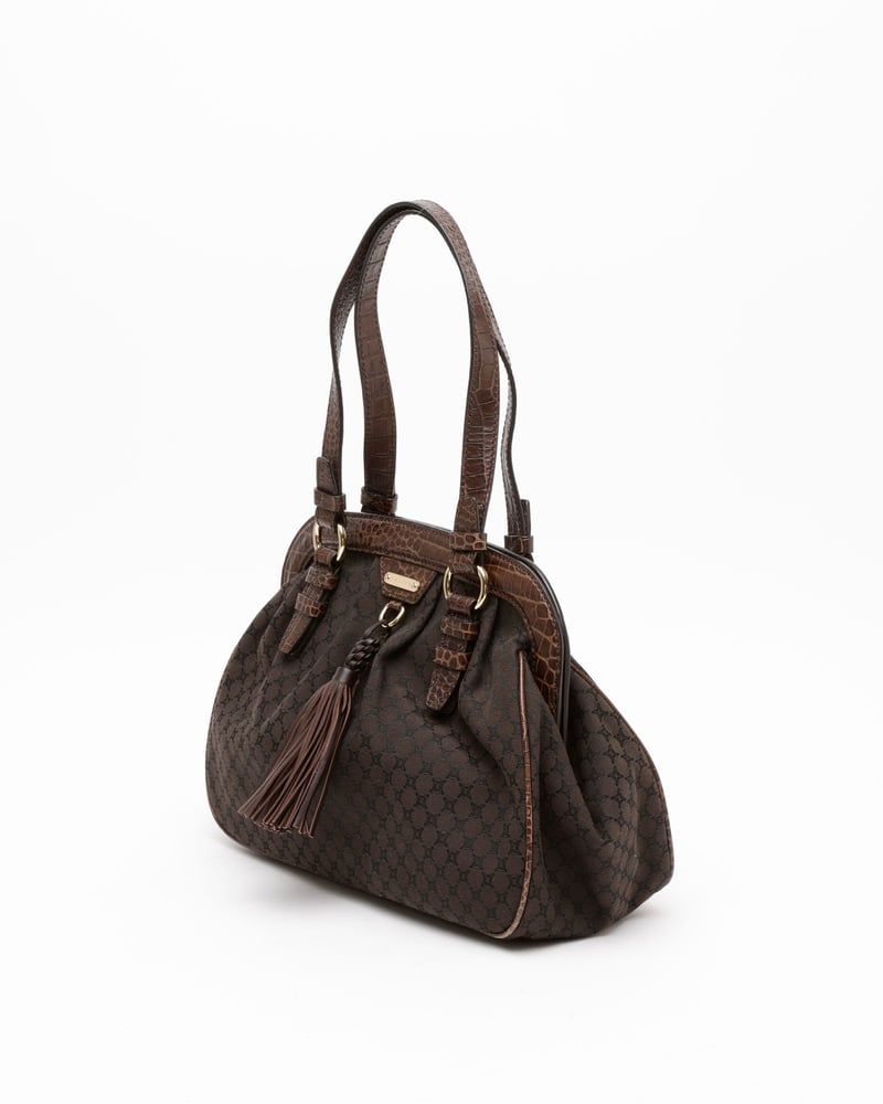 Celine Triomphe Croc Tassel Bag