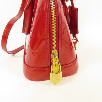 Louis Vuitton Vernis Alma Bb Gold Hand-rolled Shoulder Bag Red Red 2way Shoulder Bag M 91606