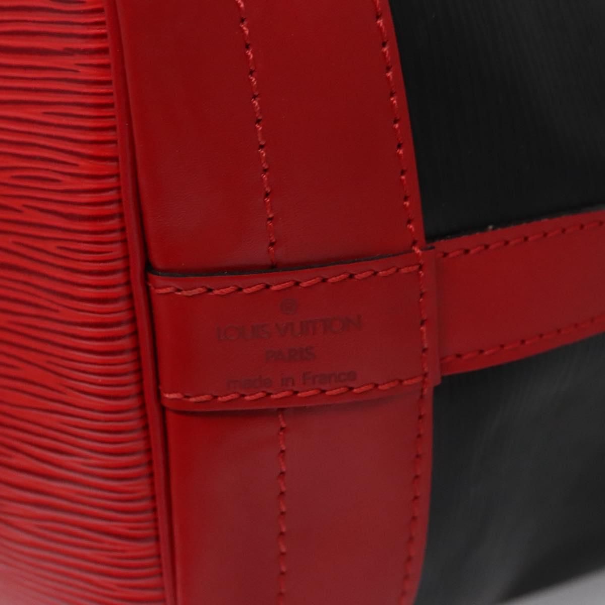 Louis Vuitton Epi Noe Shoulder Bag Bicolor Black Red M 44017 Lv Auth