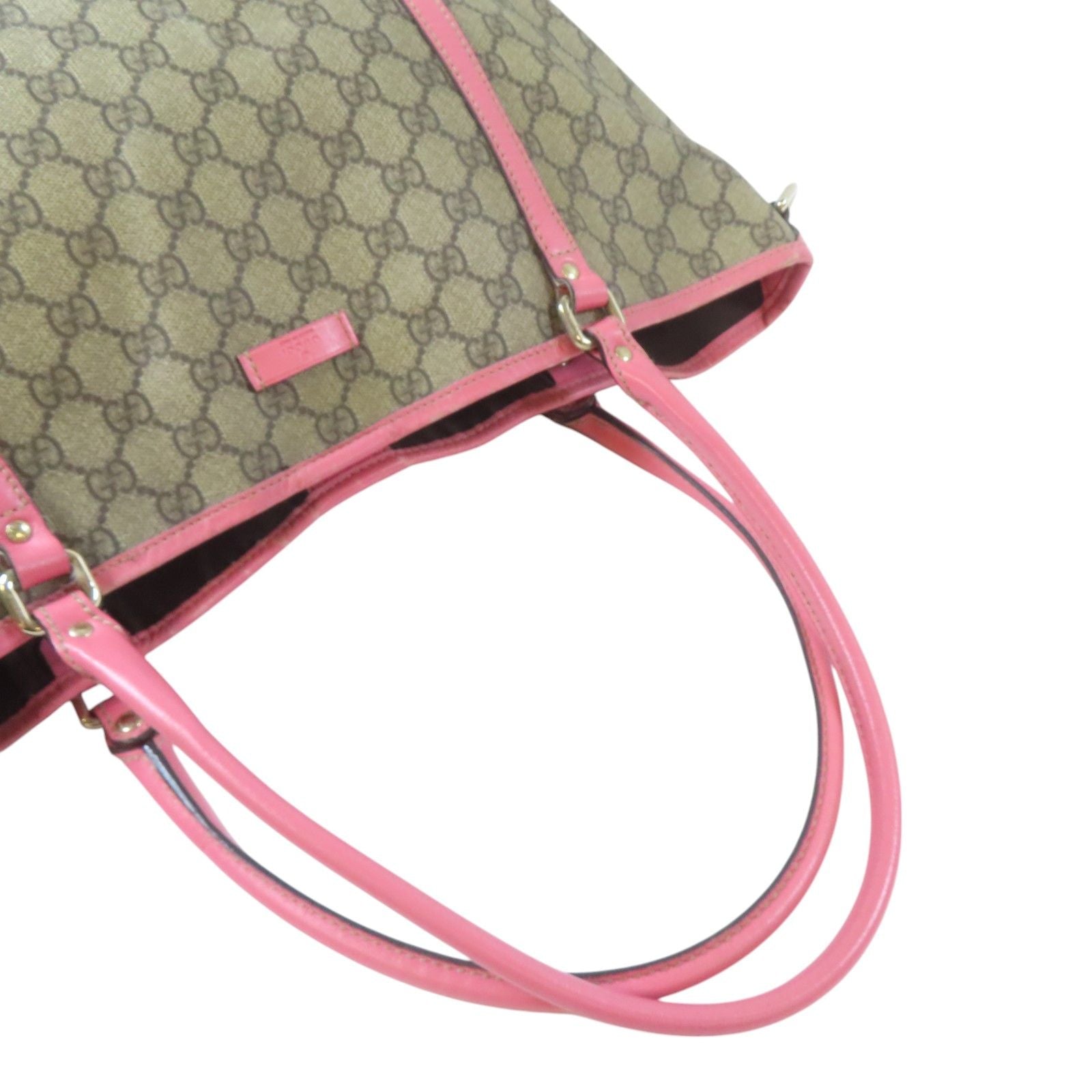 Gucci Gg Supreme Tote Bag Pvc Canvas Brown 197953