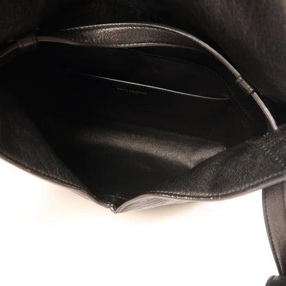 Yves Saint Laurent Cowhide Leather Sac De Jeur Silver Shoulder Bag Black Calfskin (cowhide) 480583