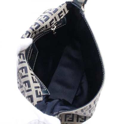 Fendi Zucchino Handbag Navy Gray Canvas 16464