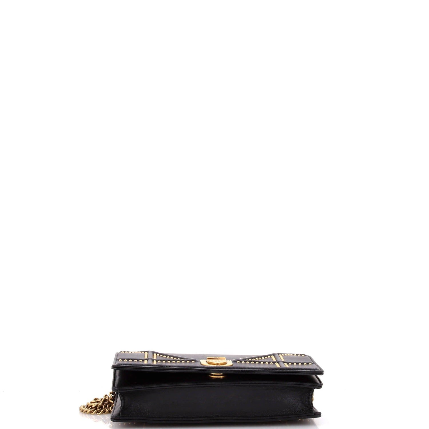 Christian Dior Diorama Wallet On Chain Studded Leather