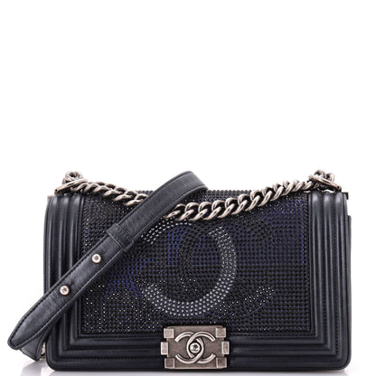 Chanel Paris-Dallas Boy Flap Bag Limited Edition Metallized Strass Old Medium