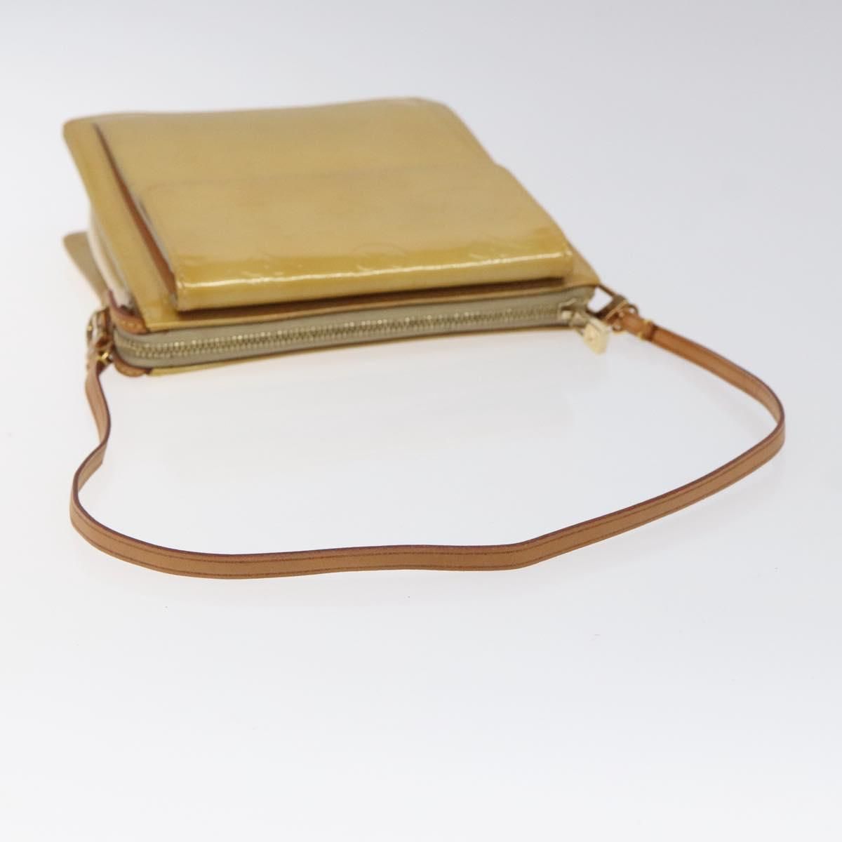 Louis Vuitton Vernis Motto Accessory Pouch Beige M 91136 Lv Auth