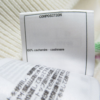 Chanel Striped Cashmere Sweater Knitwear White Multicolor 34