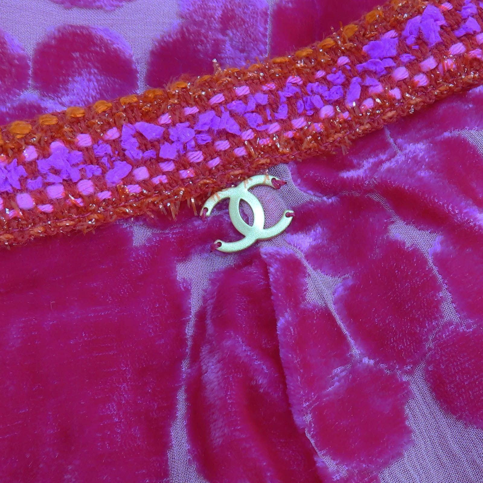 Chanel Pink Flannel Silk Skirt 36