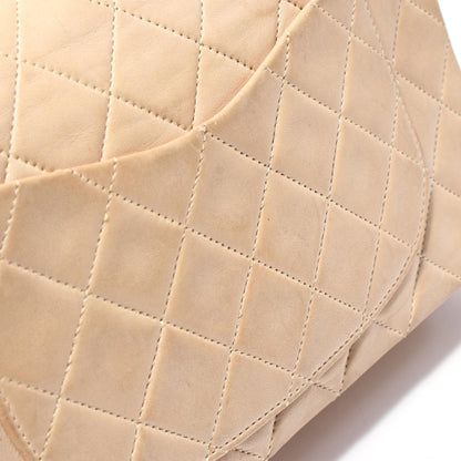 Chanel Beige Matelasse W Flap Shoulder Bag Lambskin (sheep Leather) A 01113