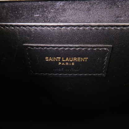 Saint Laurent Cowhide Leather Shoulder Bag Black Calfskin (cowhide) 470428