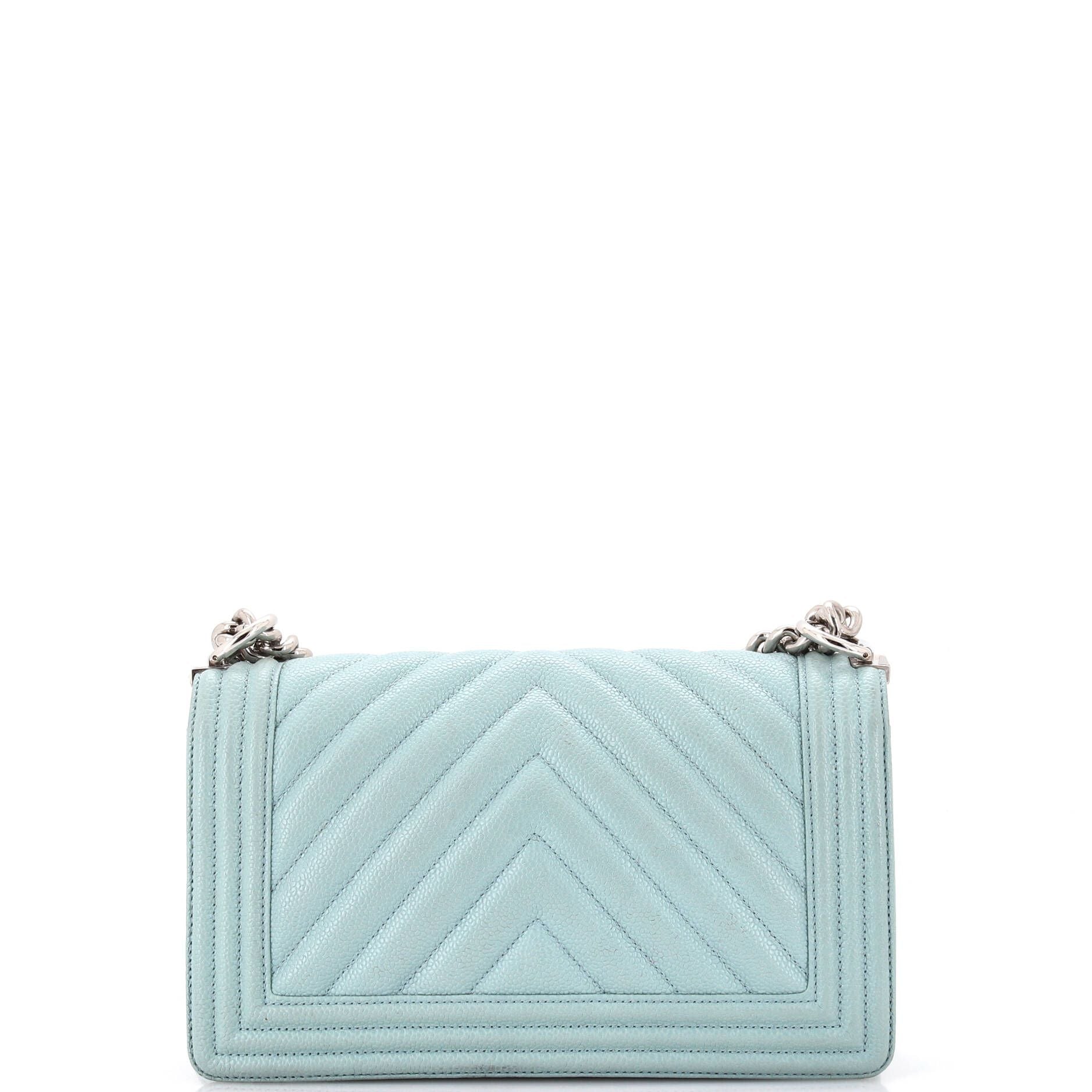 Chanel Boy Flap Bag Chevron Caviar New Medium