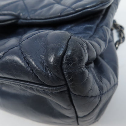 Chanel Blue Cowhide Leather Chain Shoulder Shoulder Back Bag Indigo S