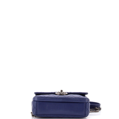 Chanel Double Carry Chain Waist Bag Quilted Goatskin Small